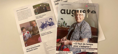 Die aktuelle Ausgabe des Magazins «auguste» von Alzheimer Schweiz befasst sich mit dem Thema «Wohnen im Heim». 